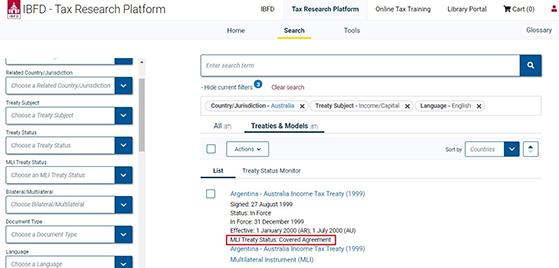 MLI Treaty List Result