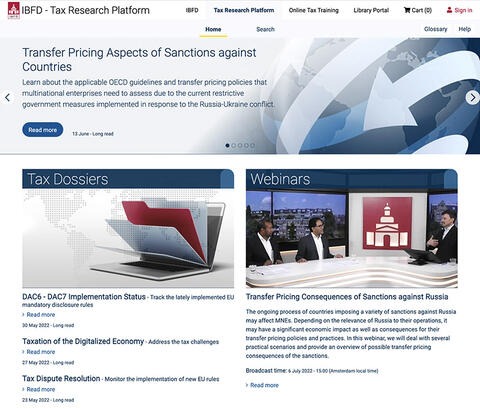 Tax Research Platform Homepage