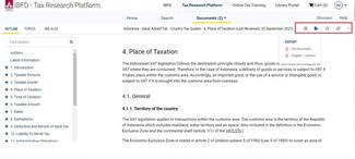screenshot 2 - Improved Design of Action Buttons on the IBFD Tax Research Platform
