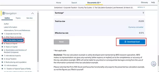 IBFD Tax Calculation Tool